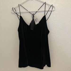 black velvet spaghetti strap top